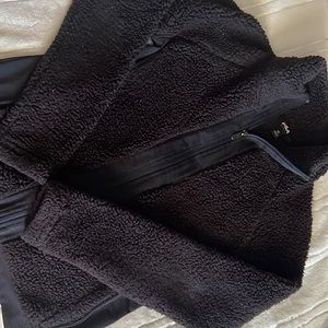 Fila black Sherpa zip up sweater